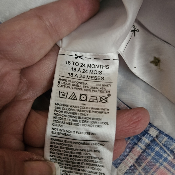 JANIE and JACK MADRAS PLAID LINEN BLAZER 18-14 MO NWT - Picture 5 of 6